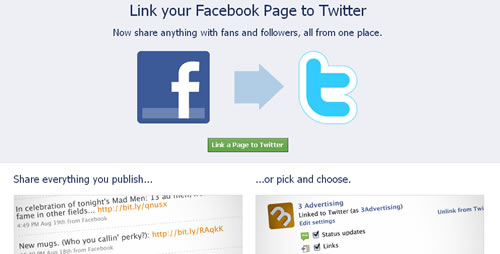 Faceboook Fan Pages and Twitter