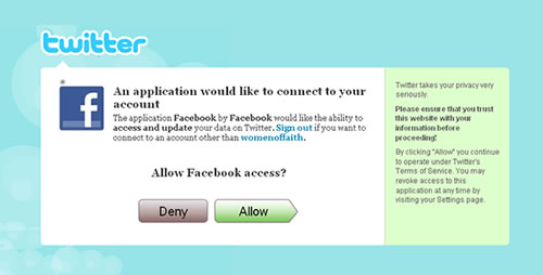 Grant Facebook Access to Twitter