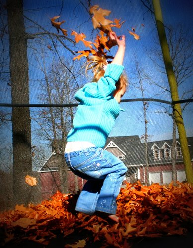 I Heart Faces - Jumping in the leaves