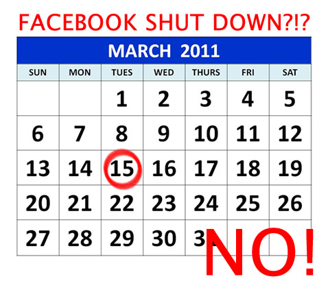 FACEBOOK march 15 shutdown