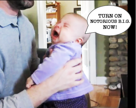 Biggie makes baby stop crying