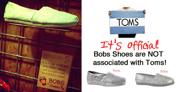 toms shoes not associated with bobs