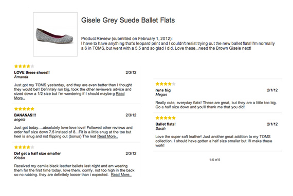 toms ballet flat review half size