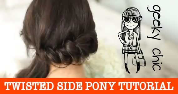 twisted side pony hair tutorial
