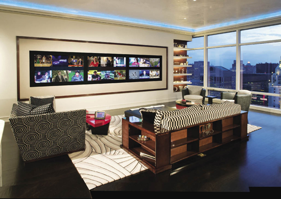video wall in a home