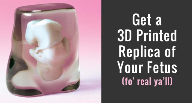 Awkward Baby Gift: 3D Printed Replica of Your Fetus
