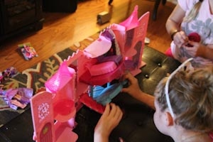 putting the barbie castle together