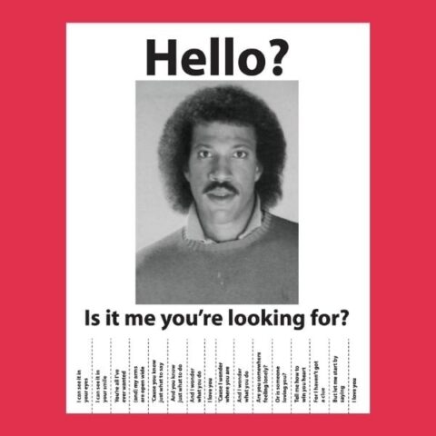 Funny Lionel Richie Poster - Hello Is It Me You Are Looking For? Printable
