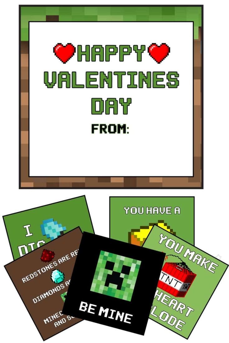 Free Minecraft Valentines Day Cards - 5 Epic Designs