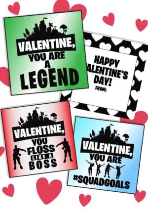 3 Epic Free Printable Fortnite Valentine’s Cards For Kids