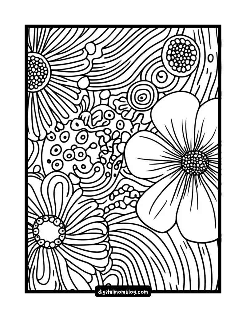 27 Best Flower Coloring Pages For Anyone Who Need A Break