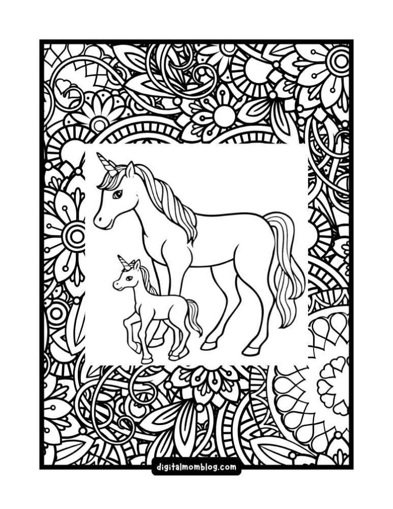 13 Printable Baby Unicorn Coloring Pages That Are Pure Magic