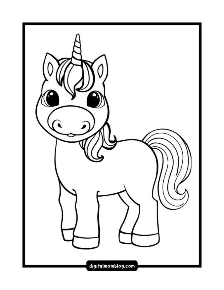 13 Printable Baby Unicorn Coloring Pages That Are Pure Magic