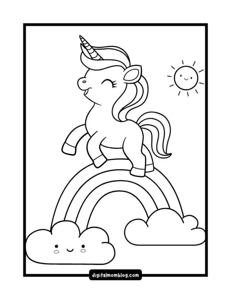 13 Printable Baby Unicorn Coloring Pages That Are Pure Magic